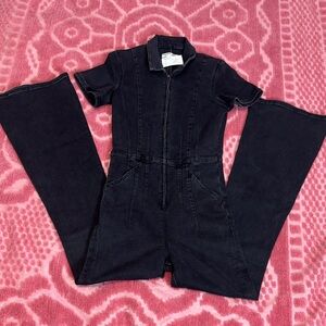 We The Free Black Denim Jumpsuit